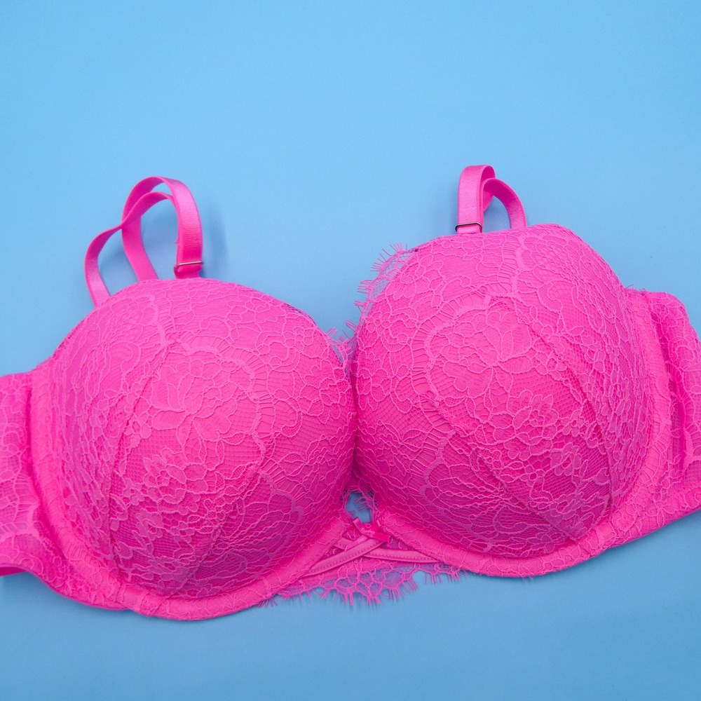Victoria's Secret Bra Womens Size 38C Dream Angels Pink Lace Nylon Lingerie - Picture 4 of 8